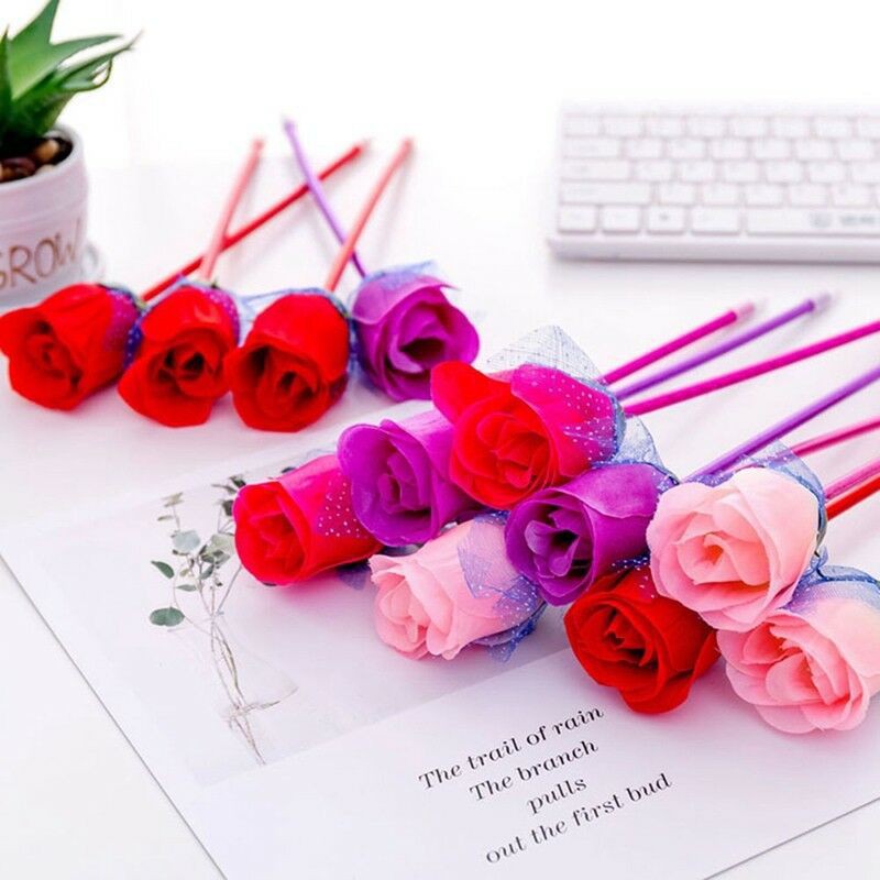 

Perlengkapan Sekolah Yo Yo Creative Cartoon Roses Flower Ball Pen Stationery Office Supplies Pens