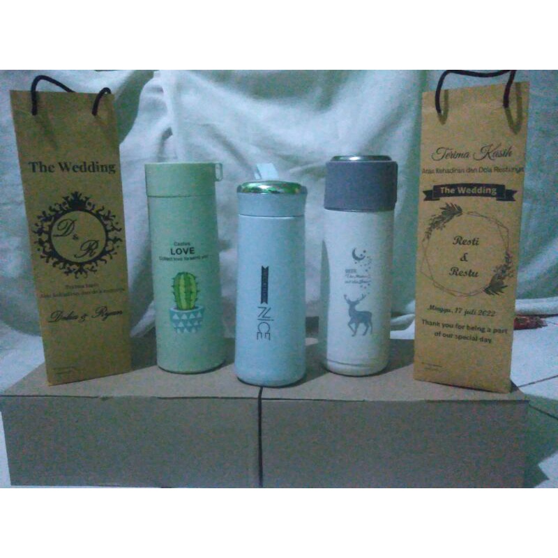 paperbag botol / paperbag sablon /kemas botol (7x7.5x25)