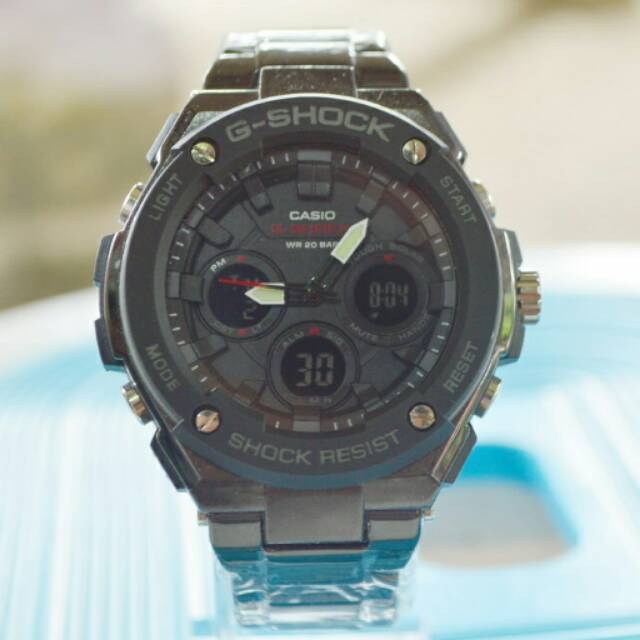 Jam tangan pria G Shock dualtime tali rantai