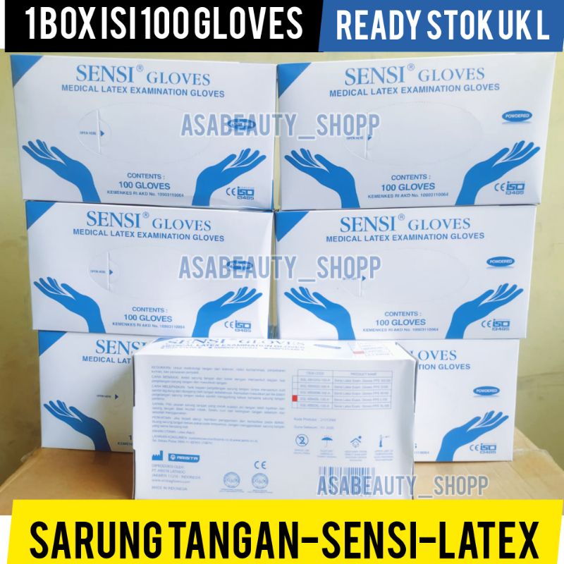 Sensi Gloves isi 100 / sarung tangan Sensi Exmination Latex Powder / sarung tangan sensi isi 100