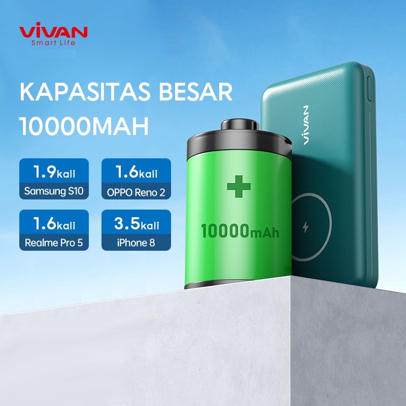 VIVAN VPB-W12 Powerbank 10.000mAh Magnetic Wireless Fast Charging 20W QC3.0 PD Support iPhone 13 12 Pro - Garansi Resmi 1 Tahun-7