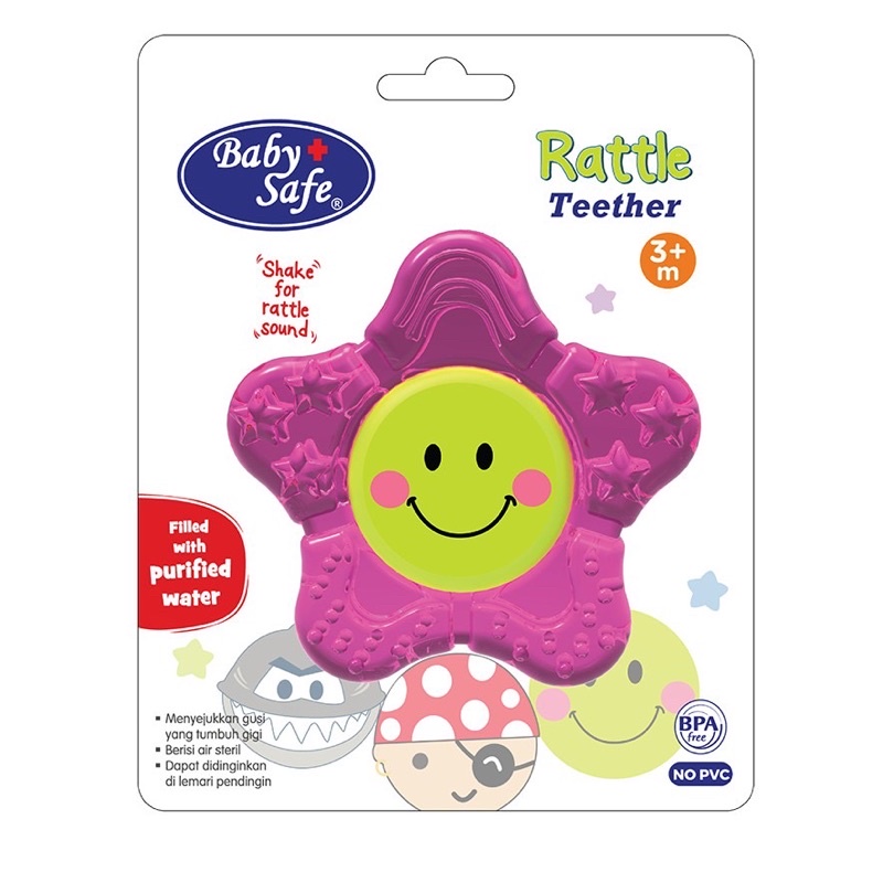 Baby Safe Rattle Star Teether Filled with Purified Water - Mainan Gigitan Bayi Bentuk Star TT010 /Teether bayi