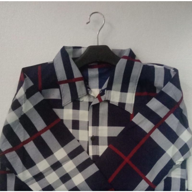 Kemeja kotak/ kemeja wanita casual / kemeja vintage/ kemeja kerja / Kemeja Blueberry /Lengan Panjang-navy