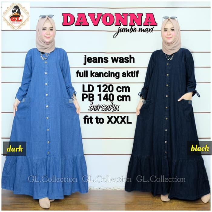 RETHA MAXI JUMBO / DAVONNA DRESS BIG SIZE JEANS BR