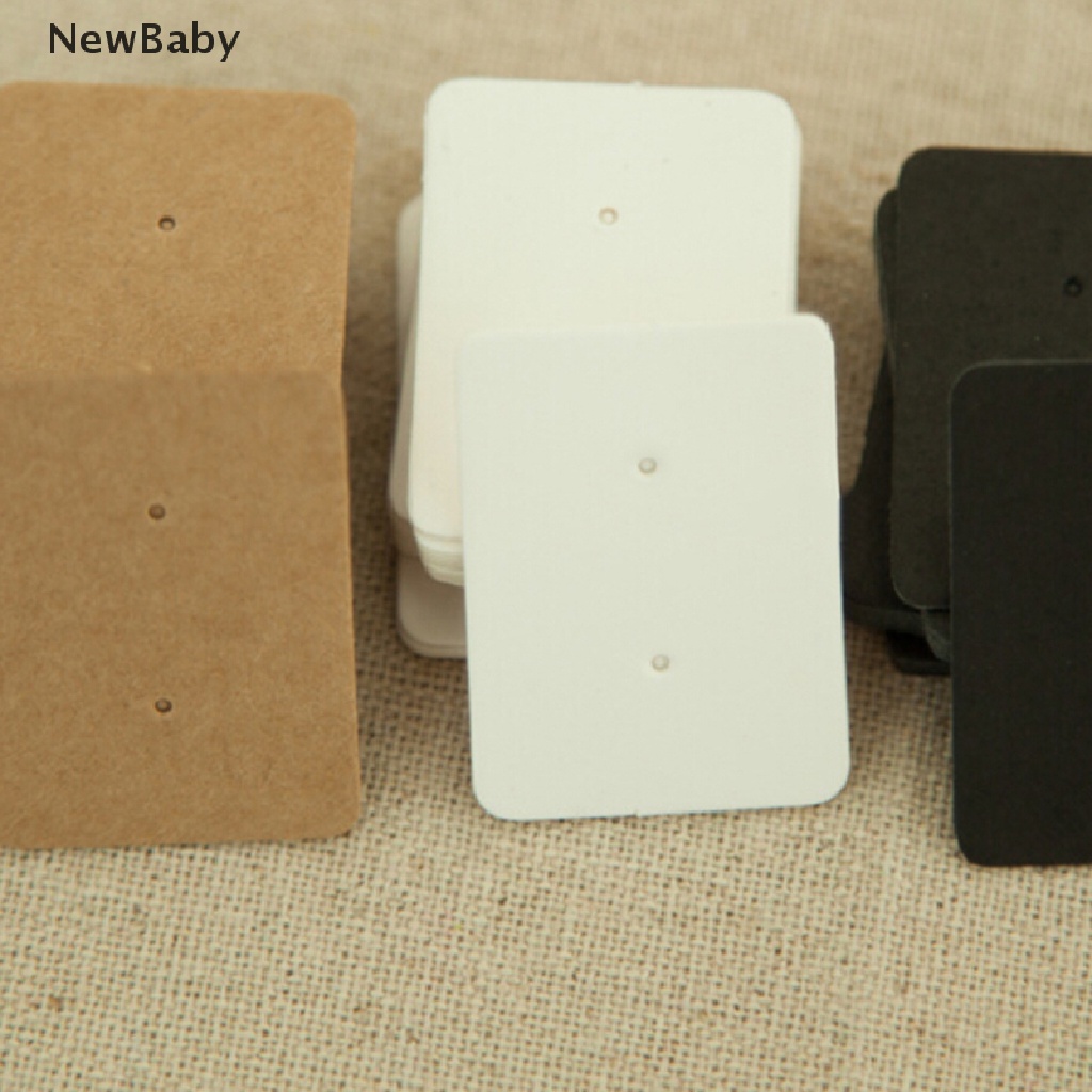Newbaby 50 Pcs Kertas Kraft Gantung Holder Anting Tusuk Untuk Display