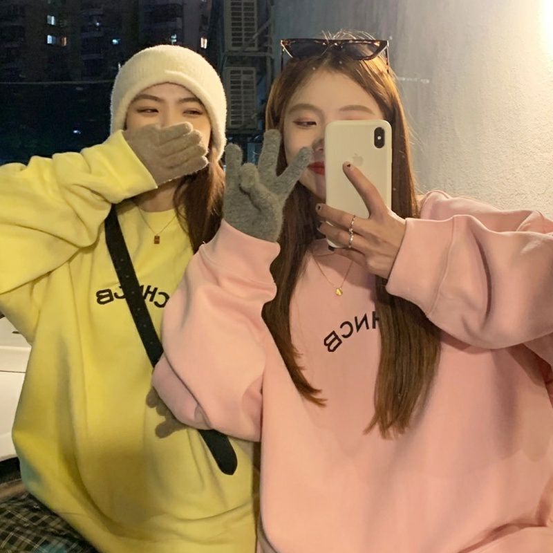 (S - 6XL) Sweater Korean Harajuku Style CHNCB Oversize Crewneck BIG SIZE S M L XL XXL XXXL XXXXL 4XL 5XL 6XL Oblong Sweatshirt Unisex Jumbo Cream Beige Peach Abu abu