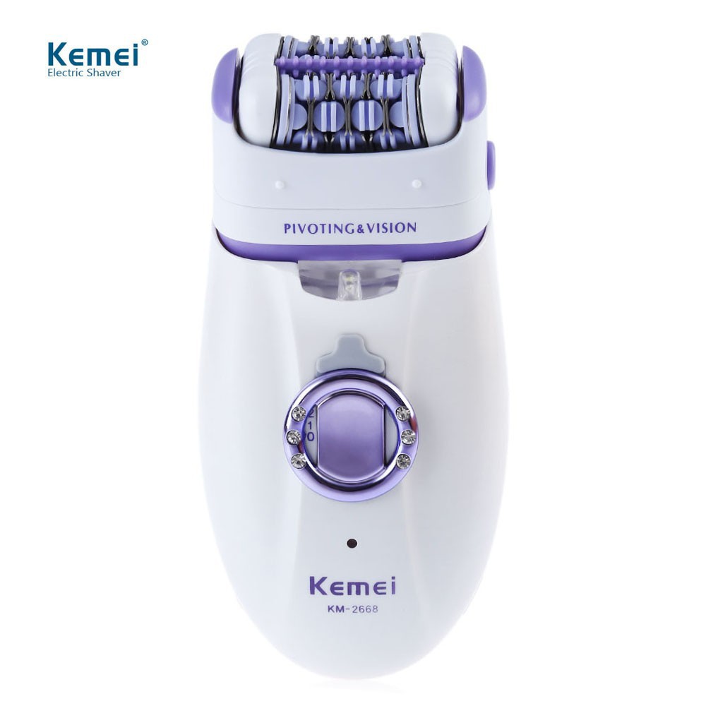 Perawatan Tubuh: KEMEI Alat Cukur Skin-Friendly Penghilang Bulu Elektrik & Rechargeable untuk Wanita