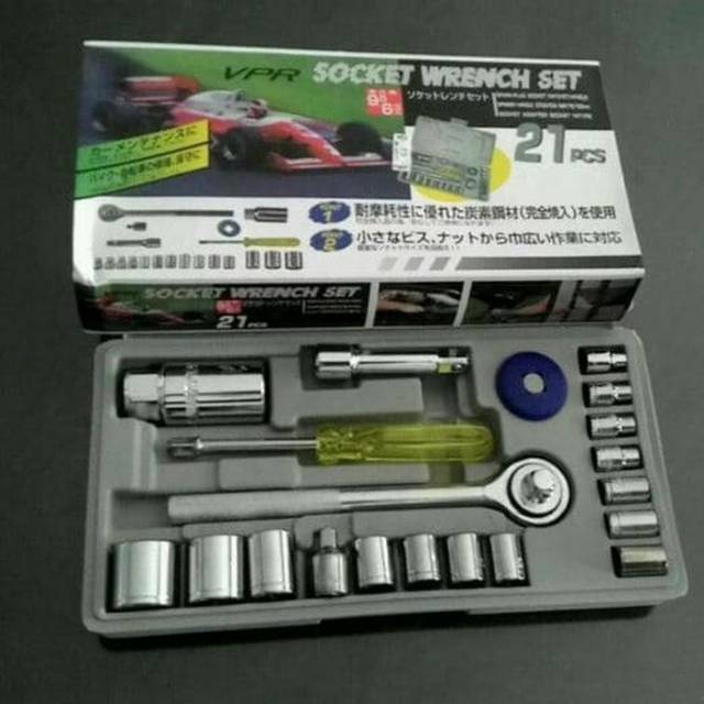 (ED012) KUNCI SOCK / SOCKET WRENCH SET - KUNCI SOCK 21Pcs