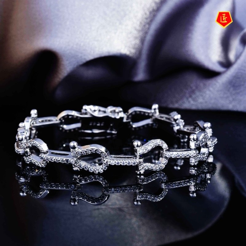 [Ready Stock]Fashion Hip Hop Style Micro-Inlaid Diamond Buckle Bracelet