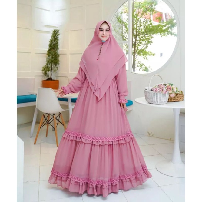 BAJU GAMIS WANITA CANTIK PEREMPUAN CEWEK REMAJA DEWASA SANTAI SYARI SYAR'I ASDF PESTA POLOS LIRIS SI