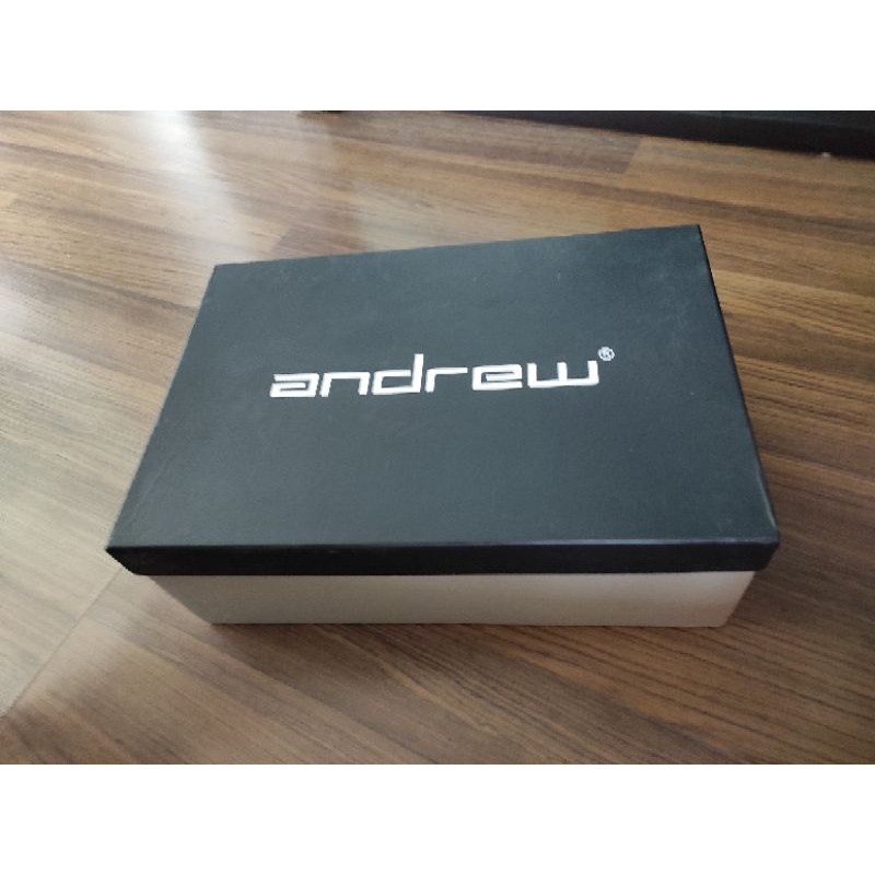 Sepatu andrew pria original kulit asli R6006-1 Selvino Black ukuran 43 pantofel hitam