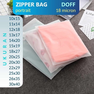 Zipper Bag Portrait Transparan Doff Organizer Bag Pouch Plastik Penyimpanan Ziplock Murah - Kecil