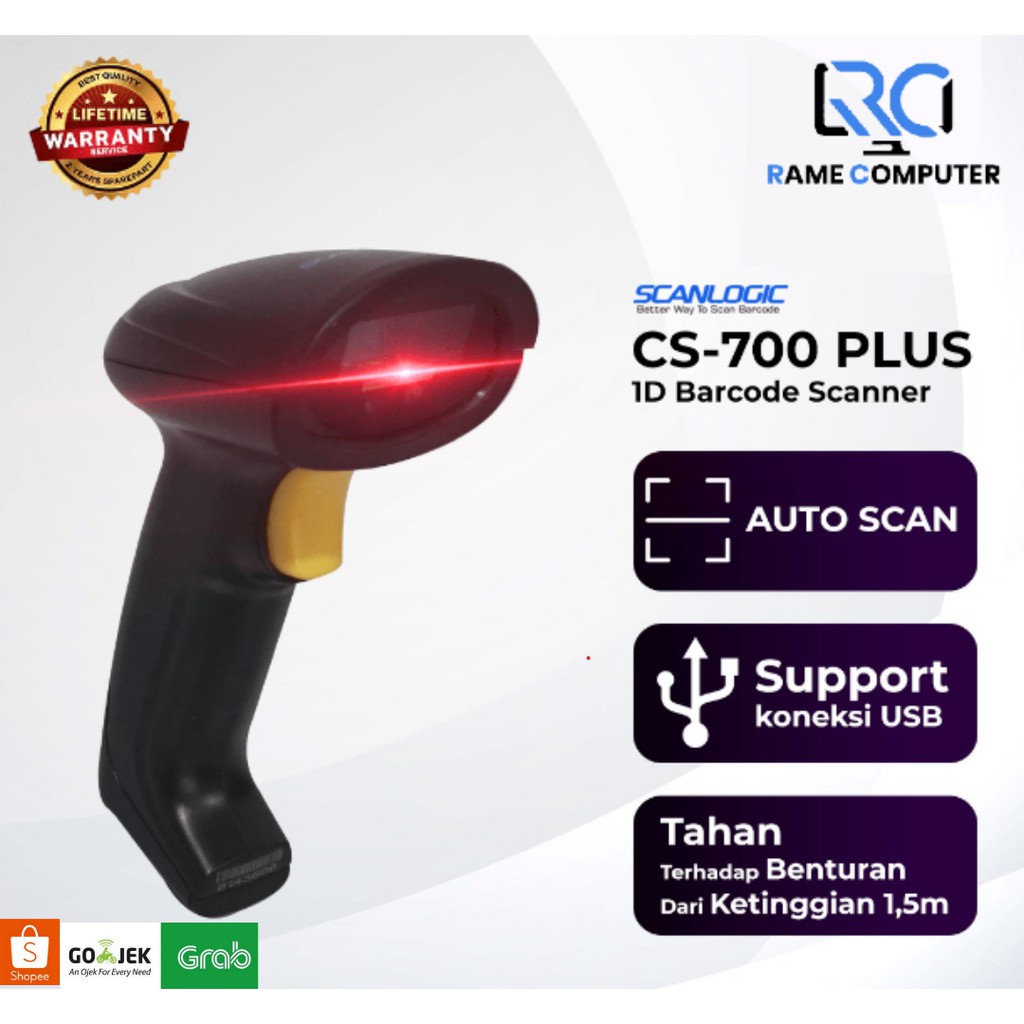 SCANLOGIC CS-700 PLUS USB | BARCODE SCANNER NEW