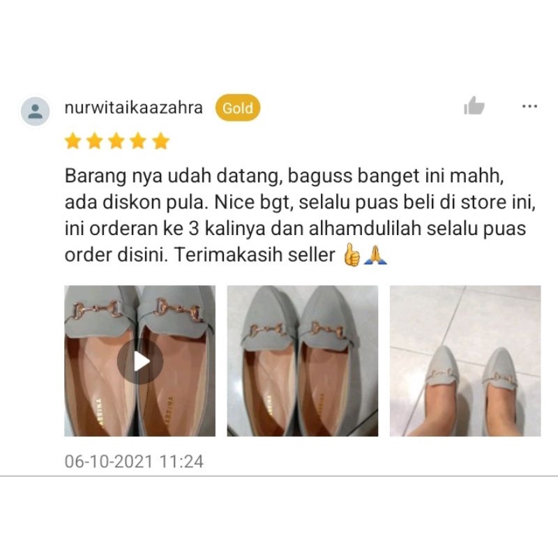 Flat Shoes Shabrina Ivone Gray Sepatu Big Size Jumbo 41-46