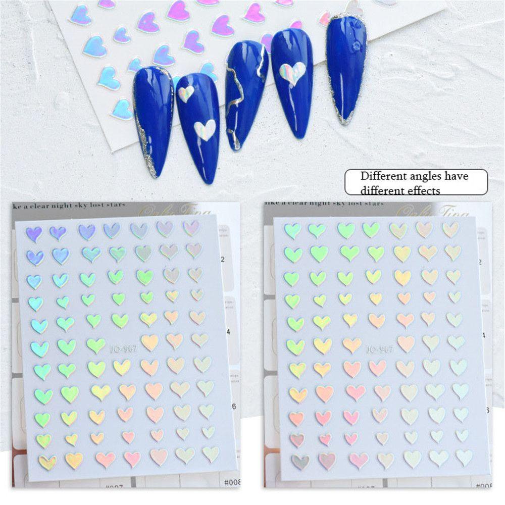 Wonder 1Pc Stiker Nail Art Warna-Warni Manicure Decor Foil Tipis 3D Dekorasi Decals