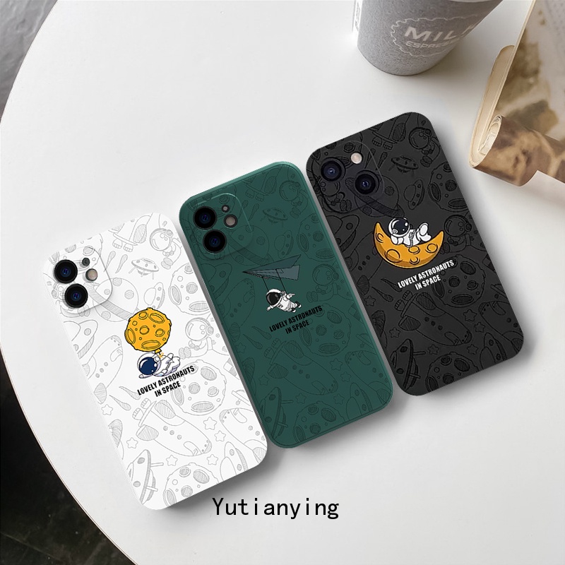 Case Motif Nasa Astronot Untuk Infinix Hot 10T 11 10S 11s 10 Play 9 Play 9 Play Smart 5 6 Note8 10 Lite