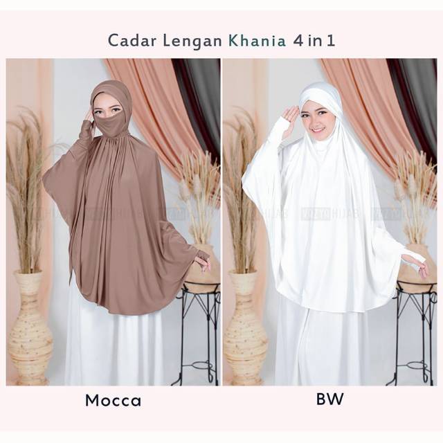 Khimar Syar’i Cadar Lengan Khania 4in1