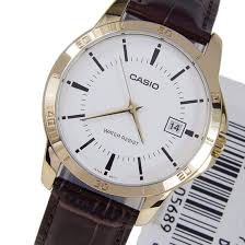 Casio Original MTP-V004GL 7A (Jam Tangan Kulit Gold)