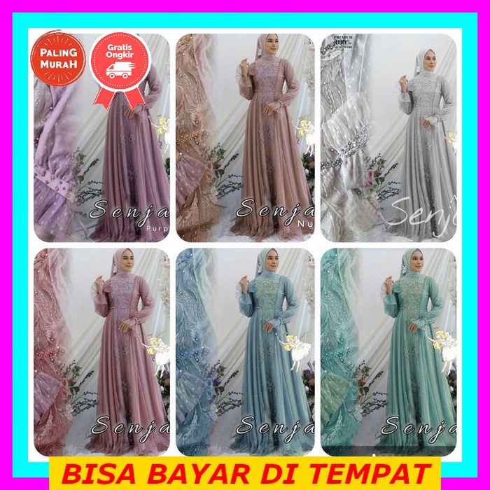 Termurah Gamis Maxi Nadine Brokat Gamis Tile Lengan Tutu Gamis Kondangan Terbaru Gamis Pesta Mewah 2