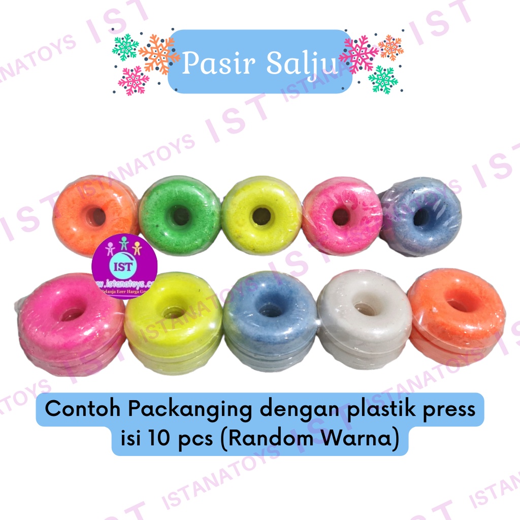 MWN Mainan Pasir Salju Warna Bentuk Donut Isi 10 Pcs - Mainan Edukasi Anak