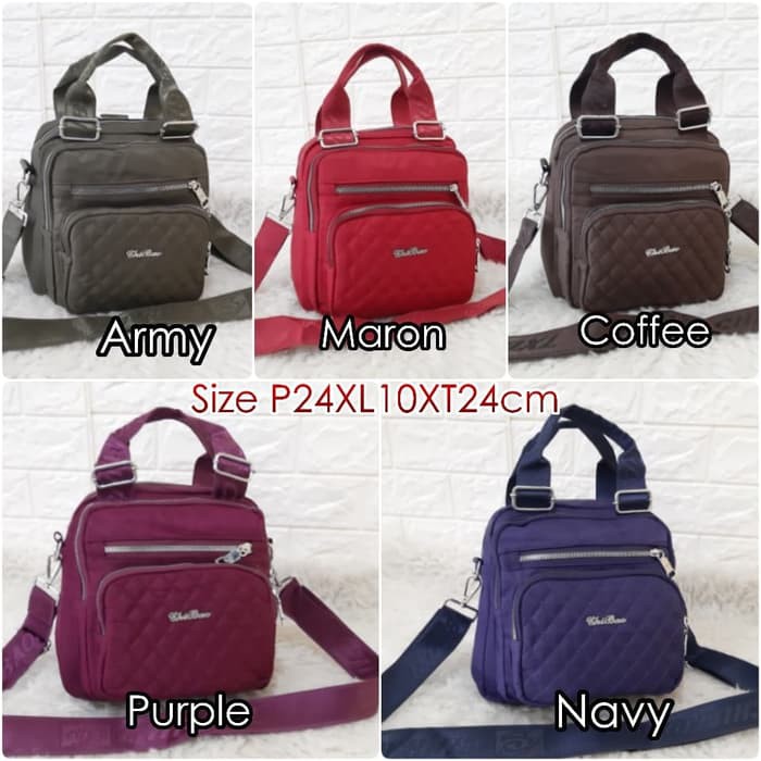 Tas Ransel Cewek Cowok Import Multifungsi Korea Colorful Prin TR416 Cb1850 Chibao Bordir 3In1 - Hita