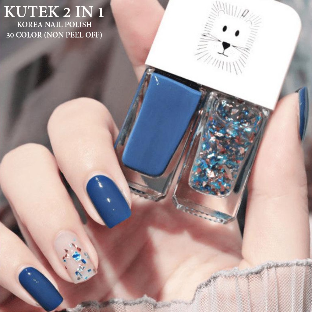 KUTEKS 2 TONE 30 COLOR KUTEK 2IN1 HALAL KUTEK KOREA Cat Kuku muslimah