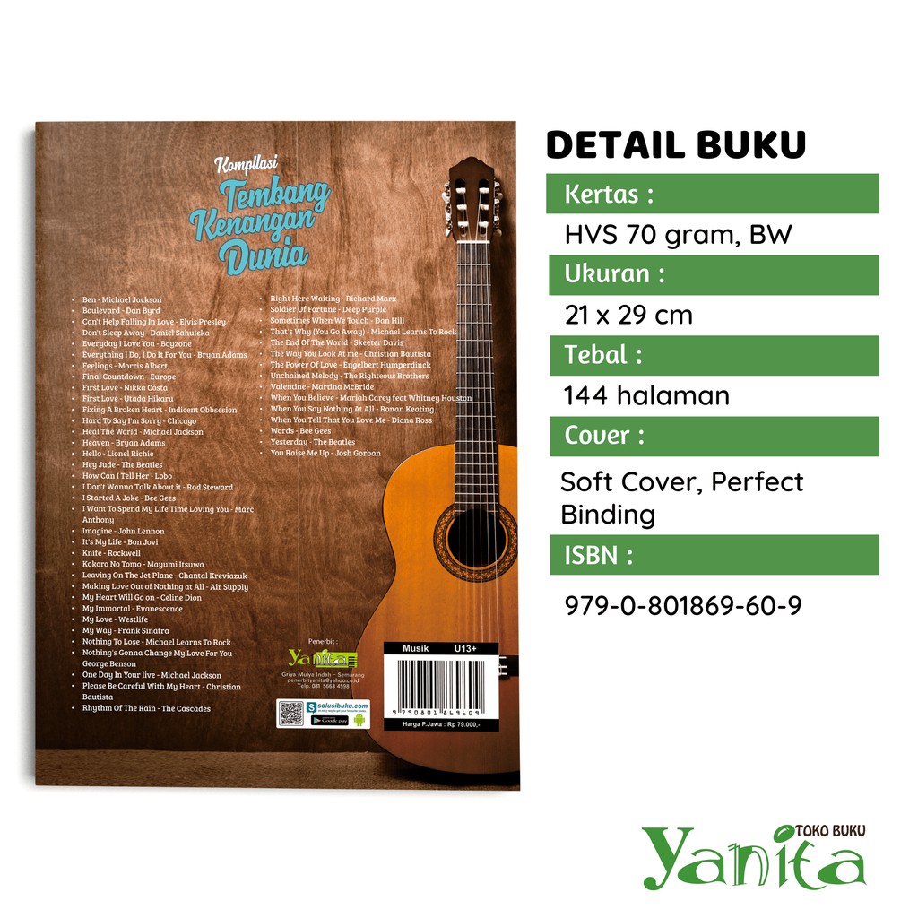 Yanita Buku Musik &amp; Lagu Kompilasi Tembang Kenangan Dunia