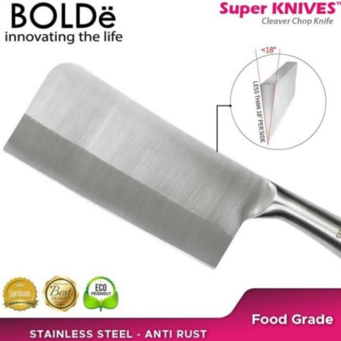 BOLDE TITANIUM CLEAVER CHOP KNIFE SUPER KNIVES / PISAU DAPUR / DAGING STAINLESS STEEL JUMBO