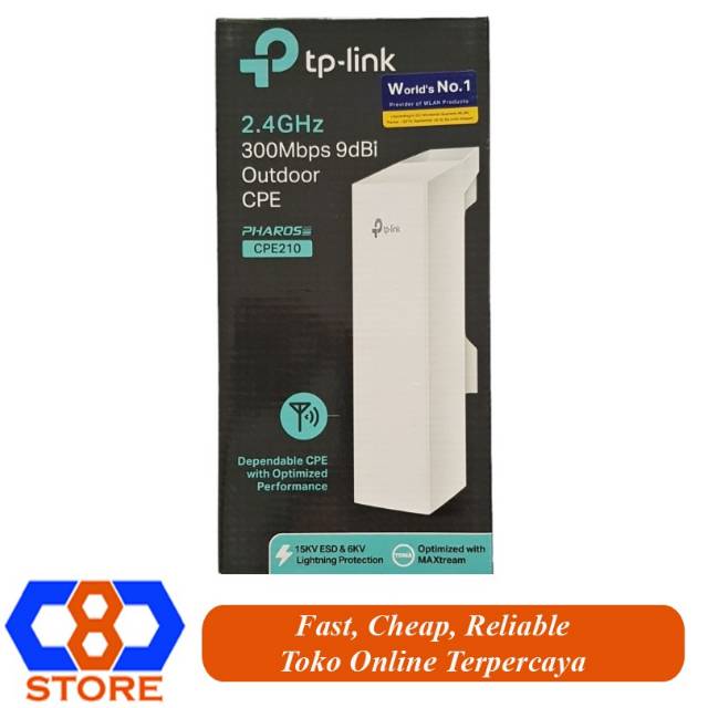 TPLINK CPE210 TP-LINK CPE210 WIRELESS OUTDOOR 2.4GHZ 300MBPS 9DBI