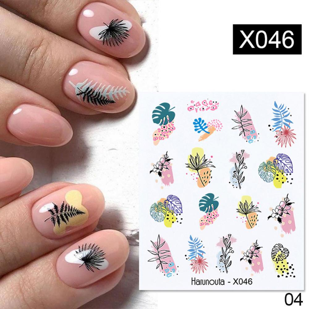 Timekey Stiker Kuku Motif Bungadaunbuah Foil Untuk Dekorasi Manicurenail Art A1K9