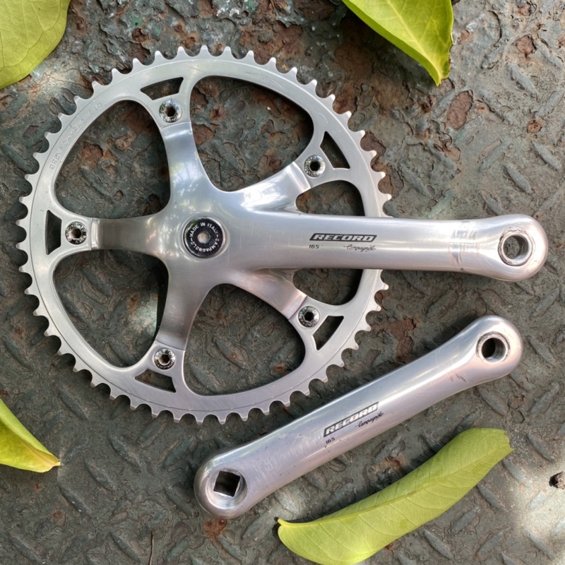 Crankset Campagnolo Record 165 BCD 144 Chainring 51T Used Good Condition Fixie Single Speed