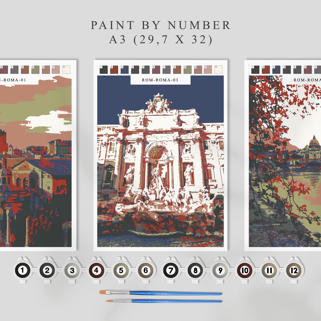 

Paint By Number Kit A3, ROMA