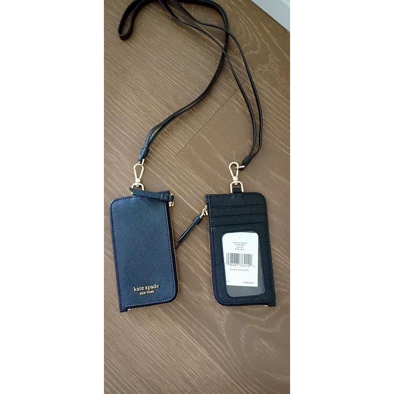 

lanyard kate spade ID card case black