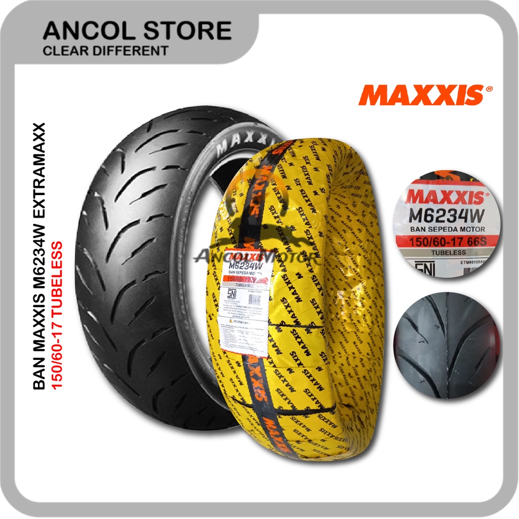 Maxxis 150/60-17 66S M6234W Ban Tubeless Belakang Motor Sport Tubeless