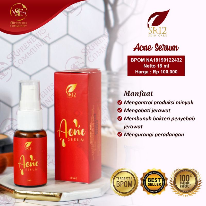 SERUM JERAWAT BPOM AMPUH ACNE SERUM SR12 PENGHILANG JERAWAT