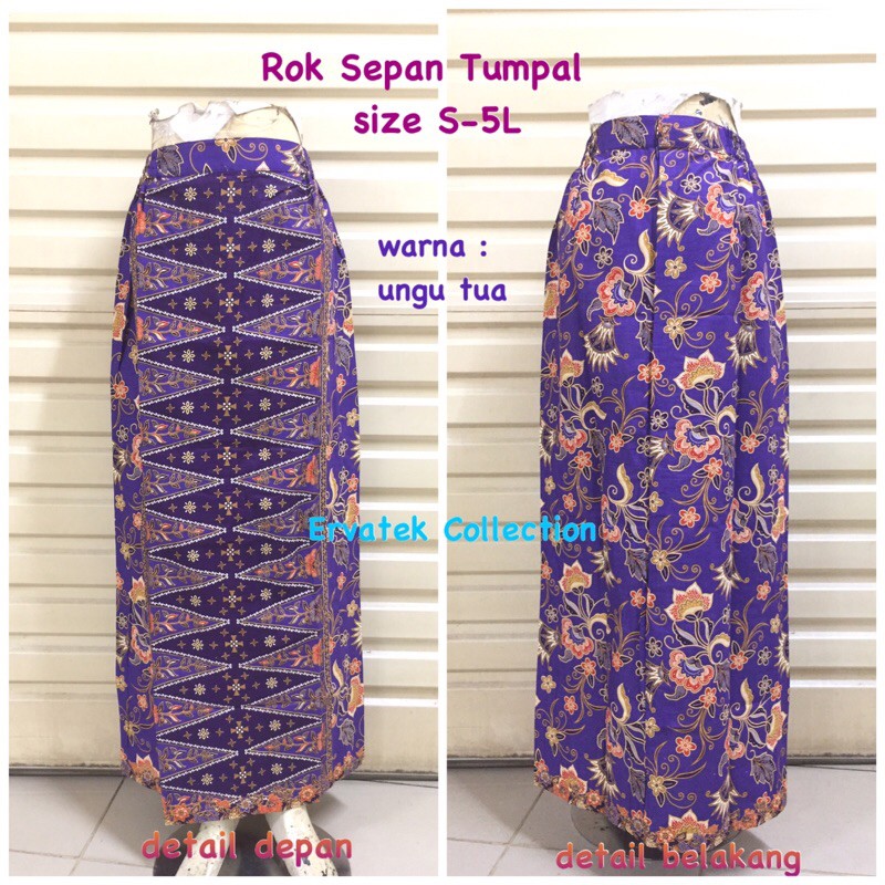 Jual Rok Sepan Tumpal St Warna Ungu Pucuk Rebung Betawi Bawahan Batik Kebaya Kantor