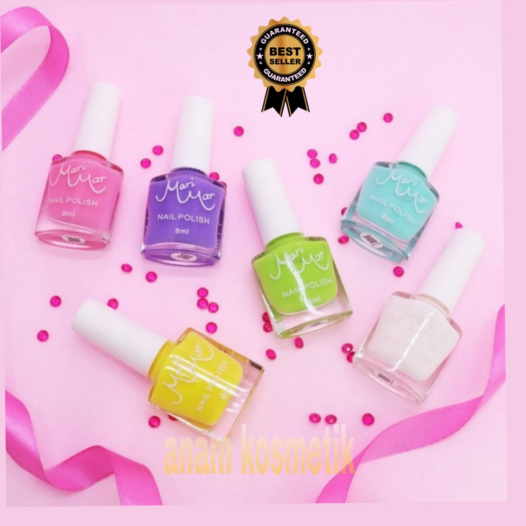 MARIMAR Nail Polish Pastel Series 8mL  (1 pack isi 6 warna ) 8ML BPOM