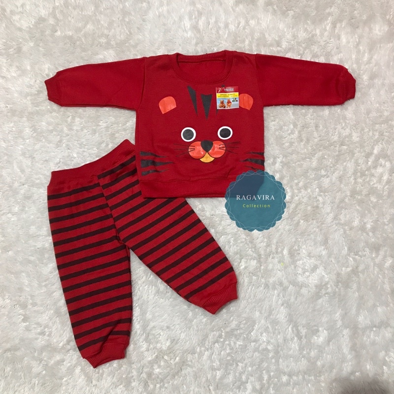 sweater bayi motif kucing belang Setelan 2-18 Bulan (RG075)