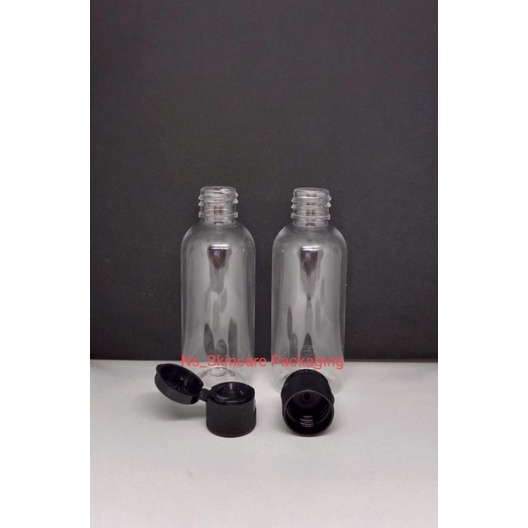 Botol fliptop 60ml (tutup fliptop hitam)