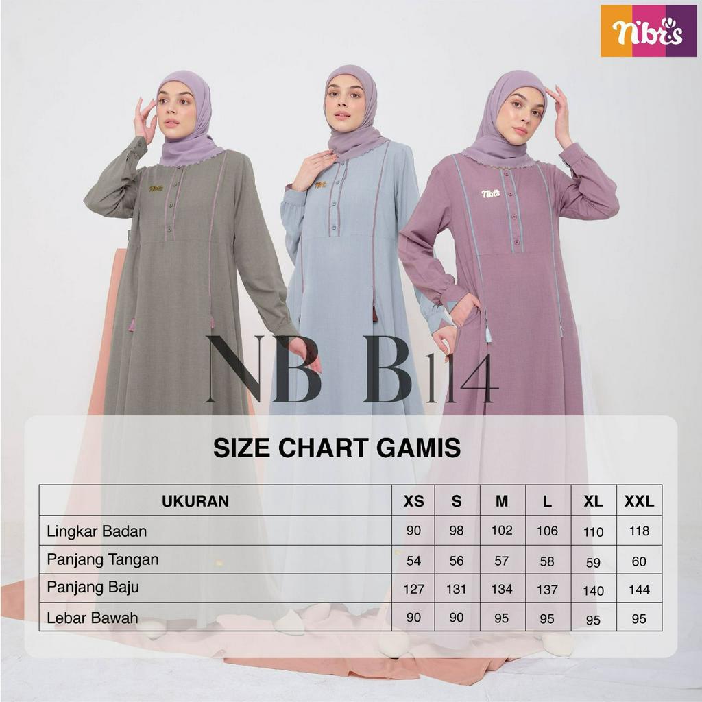 Nibras Gamis NB B114 Bahan Supernova Fashion Muslimah Simpel by Nibras bisa COD