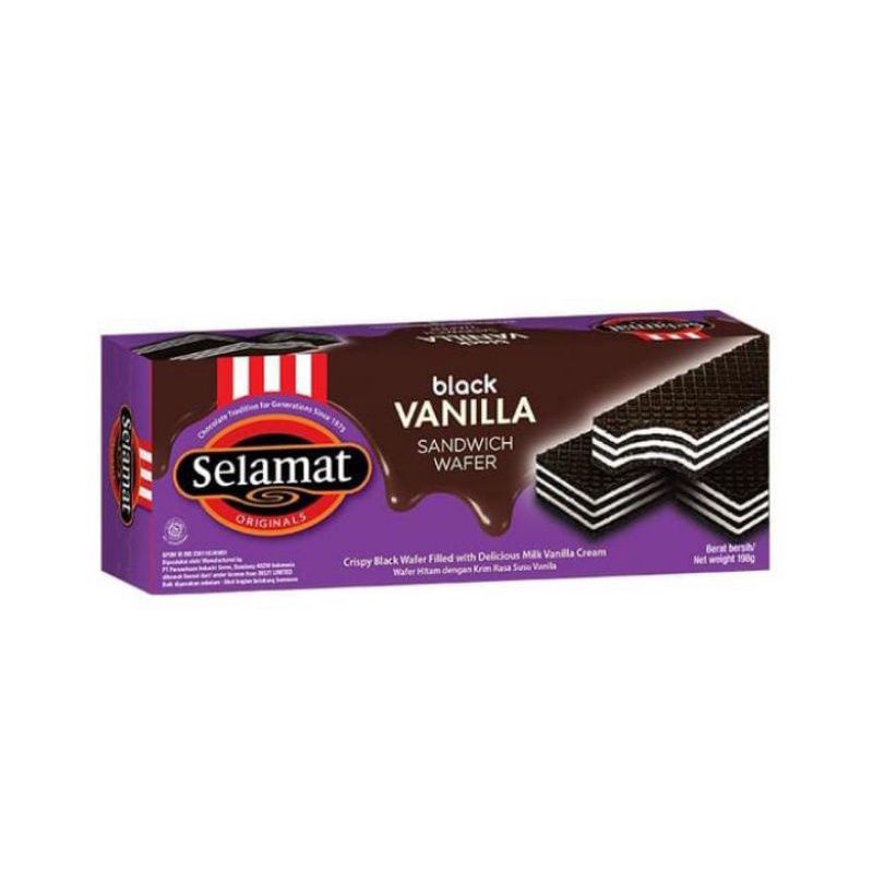 

Selamat Black Vanilla Sandwich Wafer 145gr