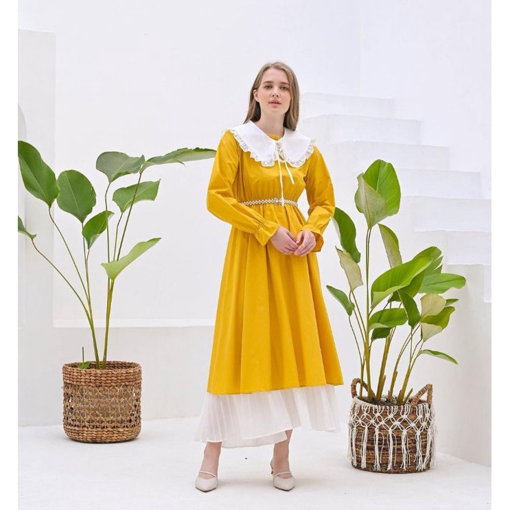 GAMIS KATUN KOMBI PRISKET VIVORIE /DRESS KOREA VIVORIE FREE BELT