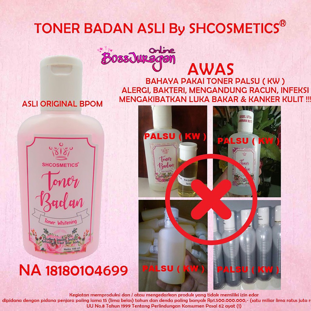 (BOSS) TONER BADAN WHITENING - SH Cosmetics