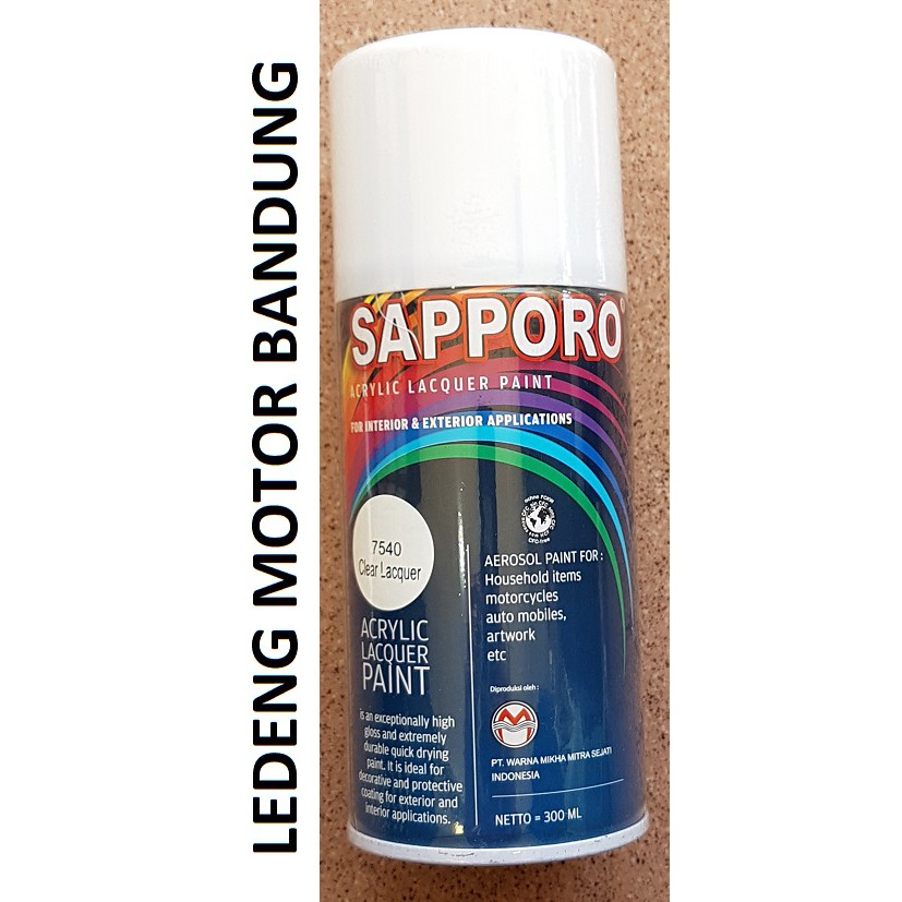 Sapporo 7540 Clear Lacquer Cat Semprot Saporo Pernis Vernis Mengkilap