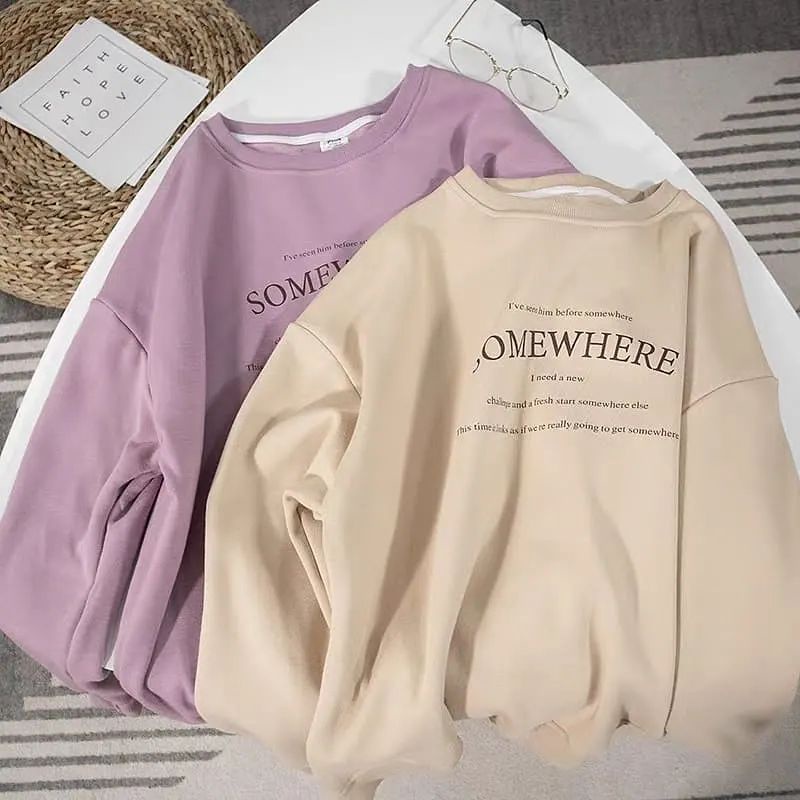 Somewhere sweater basic fashion remaja wanita