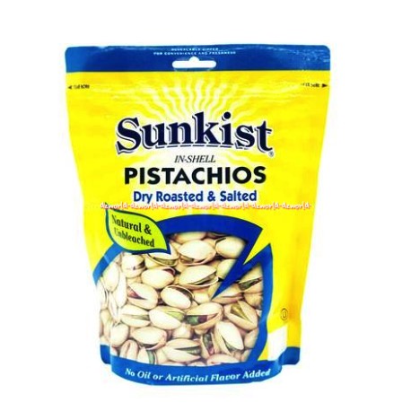 Sunkist Pistachios 454gr Dry Roasted &amp; Salted Pouch Kacang Pistacios Sun Kist Sankis Peanut Pista Chios Kacang Pistachio Panggang