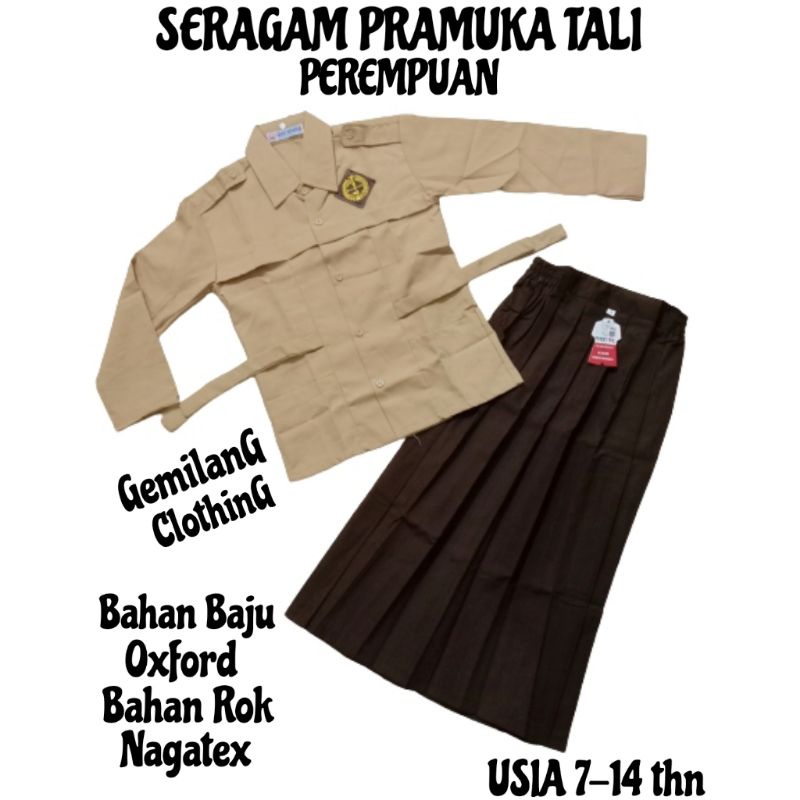 SERAGAM SEKOLAH PRAMUKA TALI ANAK PEREMPUAN// GEMILANG CLOTHING