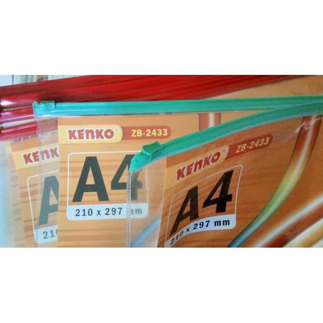 

Zipper Bag Kenko A4 / Plastik Pvc / Kantong / Kantung Map Dokumen Barang Promo
