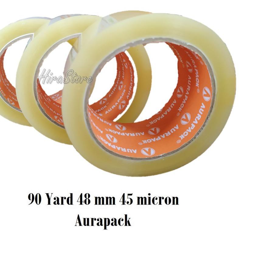 

Diskon!! KODE-764 Lakban bening / coklat merk aurapack 90 yard 48 mm kualitas daimaru panjang menemp