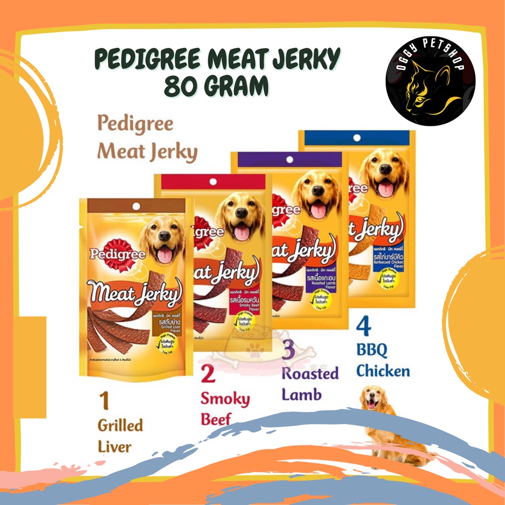 PEDIGREE Meat Jerky Snack Anjing 80 gram Aneka Rasa 80g